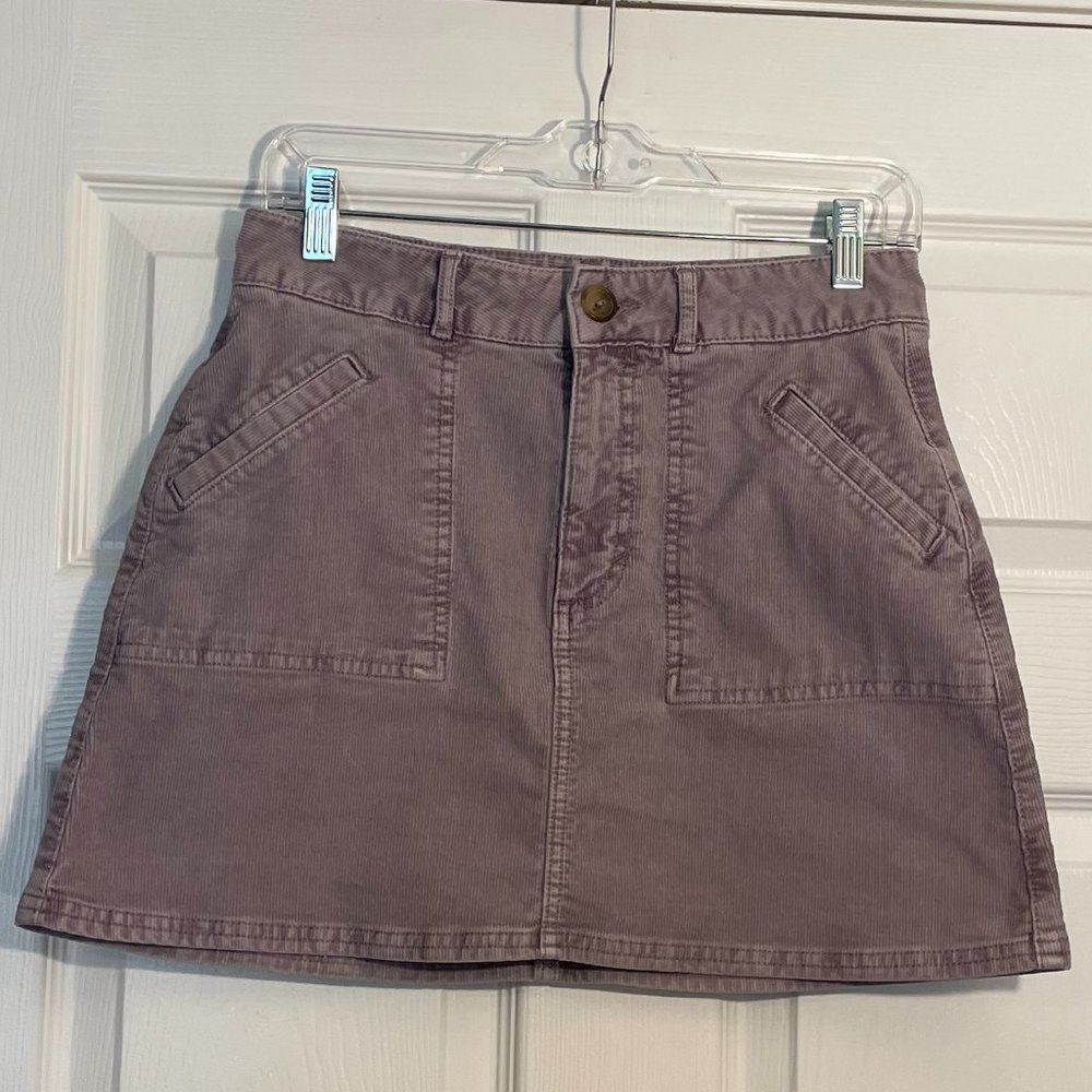 American Eagle Women's Purple Super Stretch Hi Rise Corduroy Mini Skirt Size 4